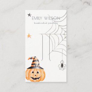 Halloween Pumpkin Spider Hair Clip Juwelier Visitenkarte