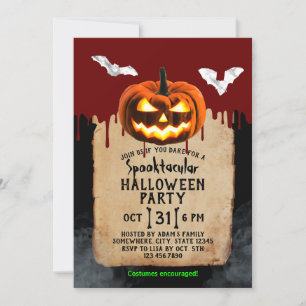 Halloween Pumpkin Spooktacular Bluttropfen Einladung