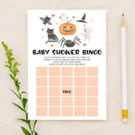 Halloween Pumpkin Spooky Bingo Baby Shower Game Briefpapier
