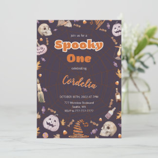 Halloween Pumpkin Spooky Ein Geburtstag Einladung