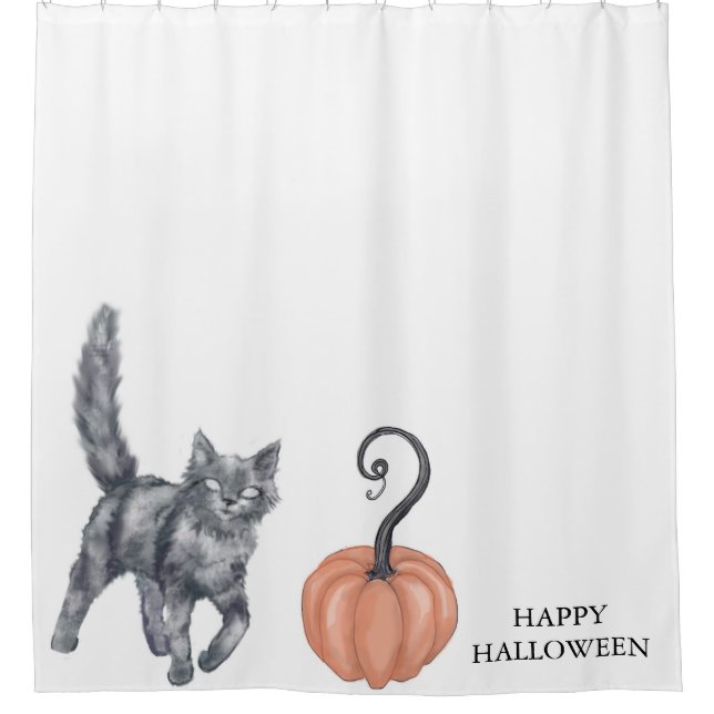 Halloween Pumpkin Spooky Kopf Duschvorhang (Vorderseite)
