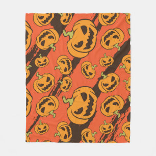 Halloween Pumpkin: Spooky Seamless Pattern Fleecedecke