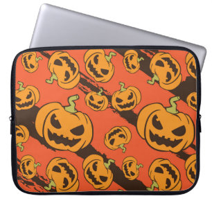 Halloween Pumpkin: Spooky Seamless Pattern Laptopschutzhülle