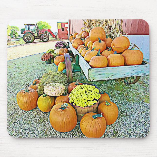 Halloween Pumpkin Stand Autumn Display Mouse Pad Mousepad (Vorne)