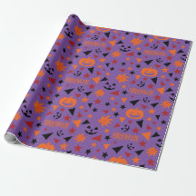 Halloween Pumpkin, Stars Nahtloses Wrapping Paper