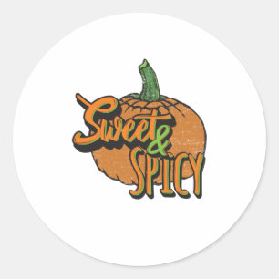 Halloween Pumpkin Sweet and Spicy Runder Aufkleber