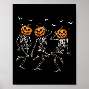 Halloween Pumpkin tanzend SkelettKostüm Frauen m Poster