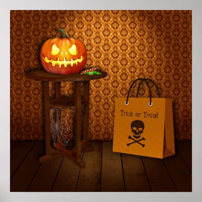 Halloween Pumpkin Trick oder Treat Poster (Vorne)