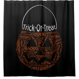 Halloween Pumpkin Typografie Black Orange Duschvorhang