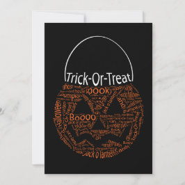 Halloween Pumpkin Typografie Orange Black Dankeskarte