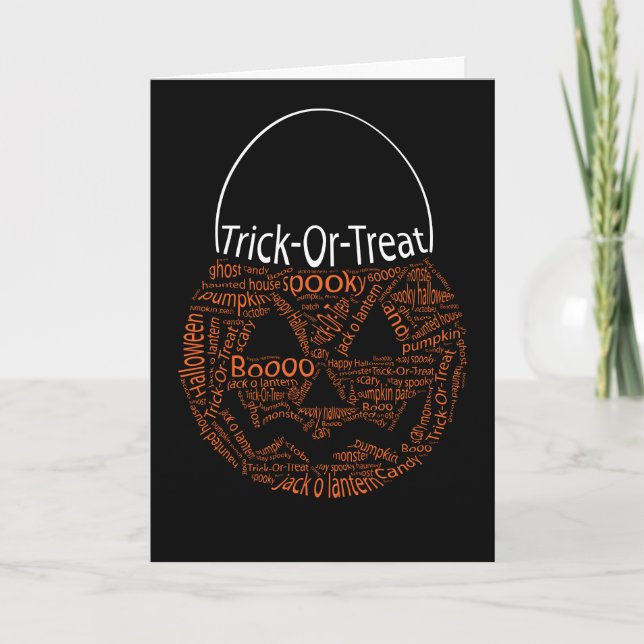 Halloween Pumpkin Typografie Orange Black Karte (Vorderseite)