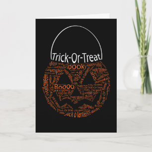 Halloween Pumpkin Typografie Orange Black Karte