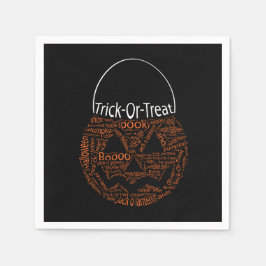 Halloween Pumpkin Typografie Spooky Orange Serviette