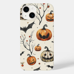 Halloween Pumpkin und Fledermaus Pattern Vintager  Case-Mate iPhone 14 Hülle