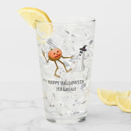 Halloween Pumpkin und Ghost tanzen Glas