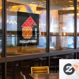 Halloween Pumpkin und Hexenhut Fensteraufkleber