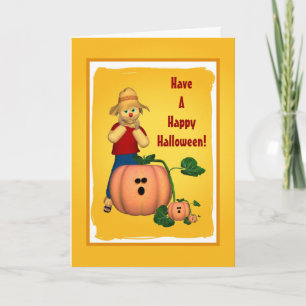 Halloween Pumpkin und Scarecrow Card Karte