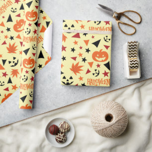 Halloween Pumpkin und Sterne Nahtlose Geschenkwrak Geschenkpapier