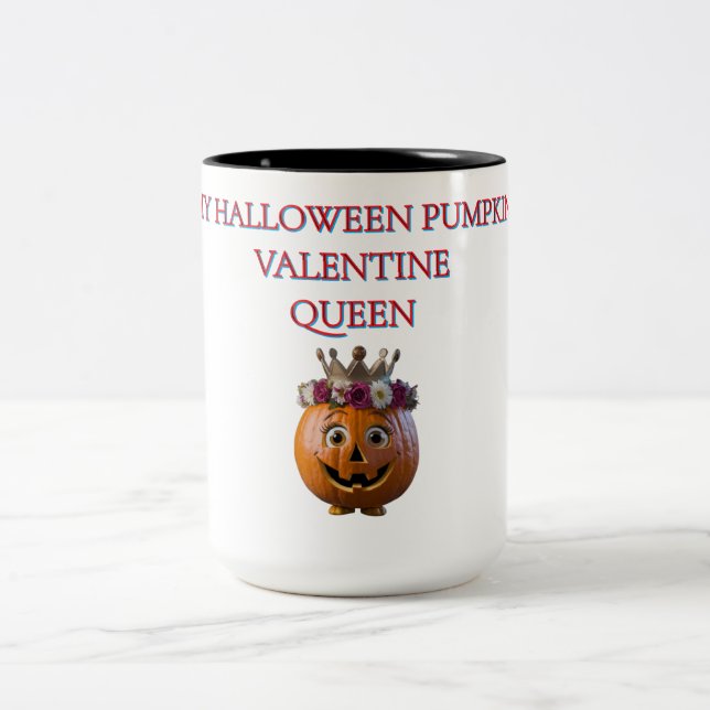 Halloween Pumpkin Valentine Queen Tasse (Mittel)