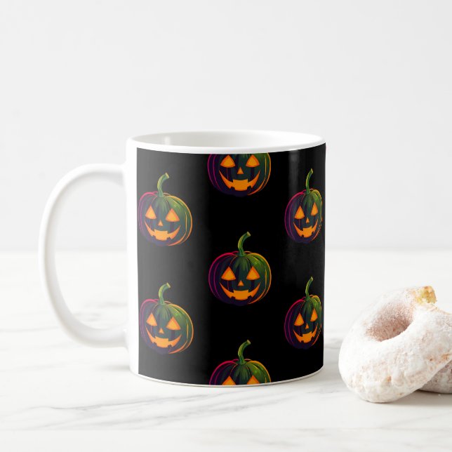 Halloween Pumpkin Vibes Kaffeetasse (Mit Donut)