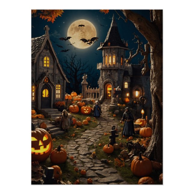 Halloween Pumpkin Village Poster (Vorderseite)