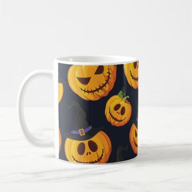 Halloween Pumpkin: Vintages Hexenmuster Kaffeetasse (Links)