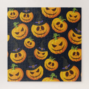 Halloween Pumpkin: Vintages Hexenmuster Puzzle