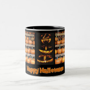 Halloween Pumpkin Wall Zweifarbige Tasse