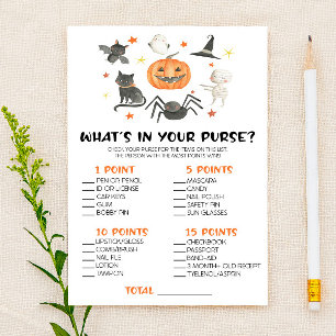 Halloween Pumpkin Was ist in Purse Baby Shower Gam Briefpapier