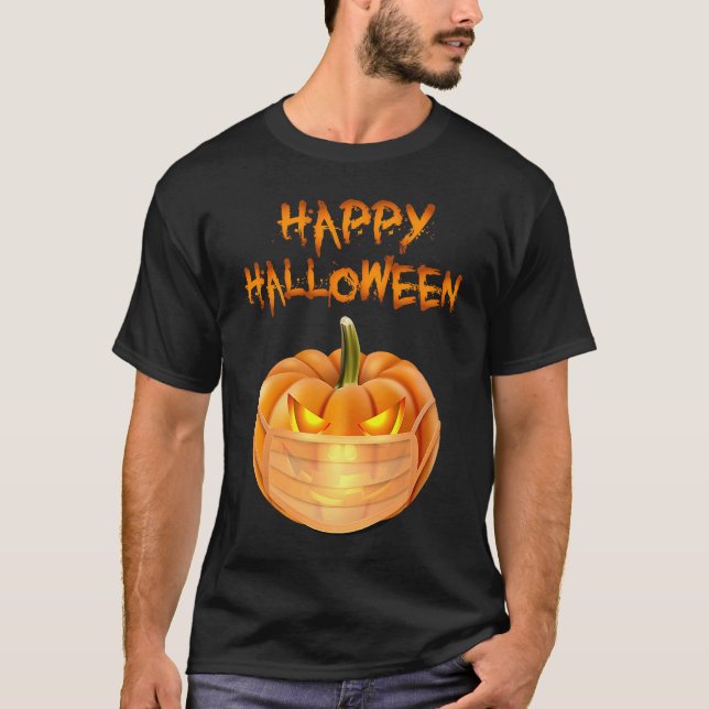 Halloween Pumpkin Wearing Face Mask Funny Jack O L T-Shirt (Vorderseite)