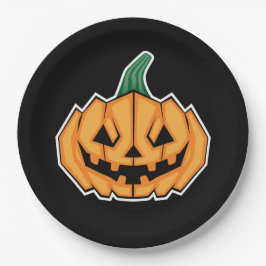 Halloween Pumpkin (Winkelstil) Pappteller