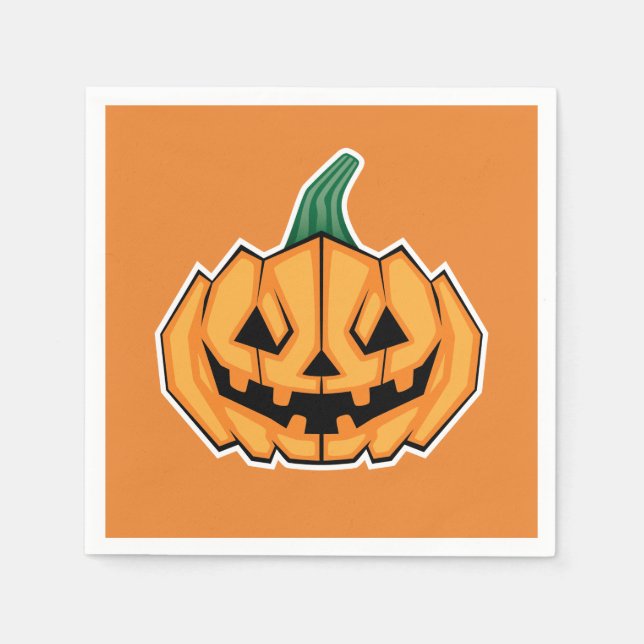 Halloween Pumpkin (Winkelstil) Serviette (Vorderseite)