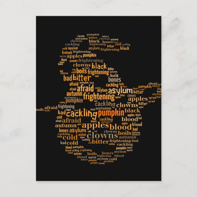 Halloween Pumpkin Word Cloud Postkarte (Vorderseite)