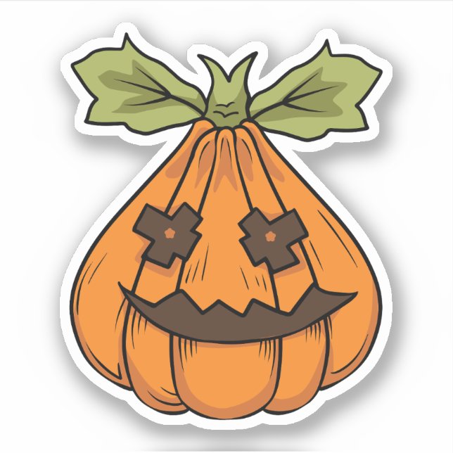 Halloween Pumpkin-Zeichenkopfkleber Aufkleber (Vorderseite)