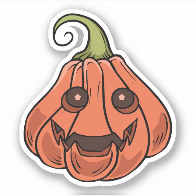 Halloween Pumpkin-Zeichenkopfkleber Aufkleber (Vorderseite)