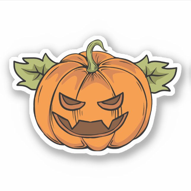 Halloween Pumpkin-Zeichenkopfkleber Aufkleber (Vorderseite)