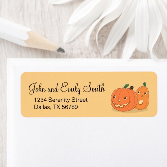 Halloween Pumpkins auf dem Gelben Etikett (Insitu)