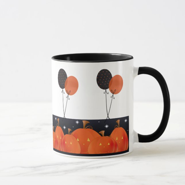 Halloween Pumpkins Balloons Tasse (Rechts)