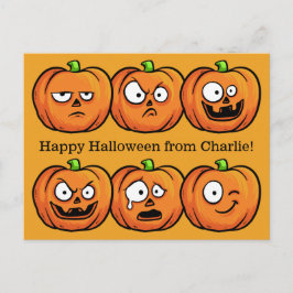 Halloween Pumpkins benutzerdefinierte Text Postkar Postkarte