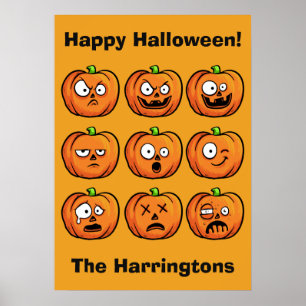 Halloween Pumpkins benutzerdefiniertes Textposter Poster