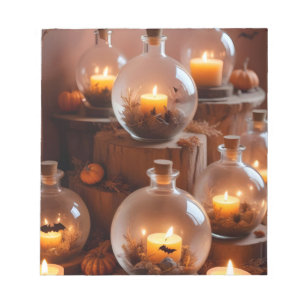 Halloween Pumpkins Candles Niedliche Spooky Festli Notizblock