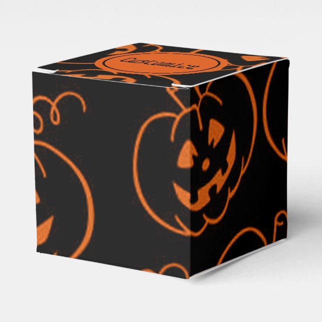 Halloween Pumpkins Cube Favor Box Geschenkschachtel (Vorderseite)