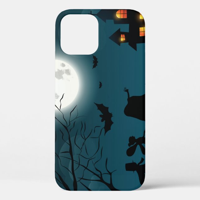 Halloween Pumpkins: Dunkles Schloss, blauer Mond Case-Mate iPhone Hülle (Rückseite)