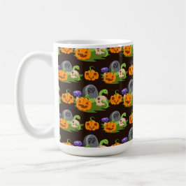 HALLOWEEN PUMPKINS GRAVE STONES SKULLS SNAKES KAFFEETASSE
