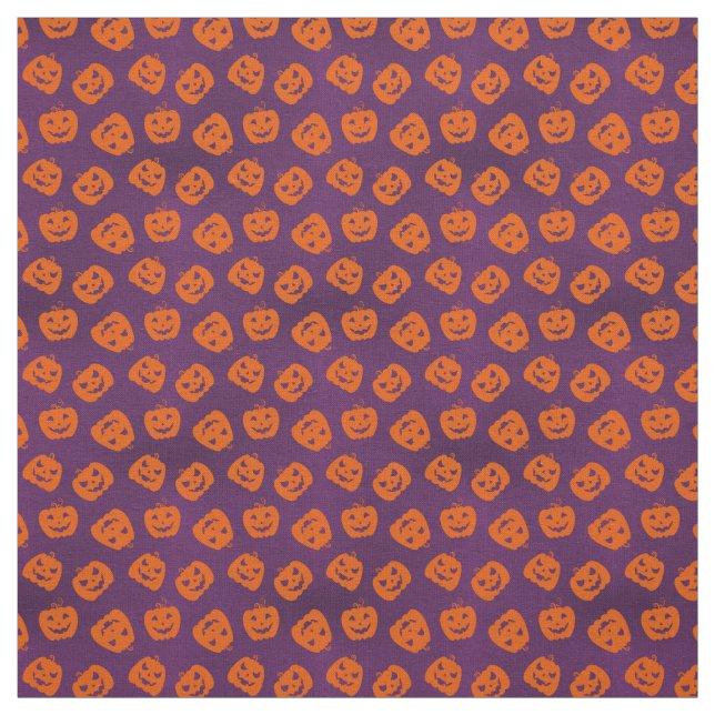 Halloween Pumpkins im Lila Hintergrundemuster Stoff (Muster)