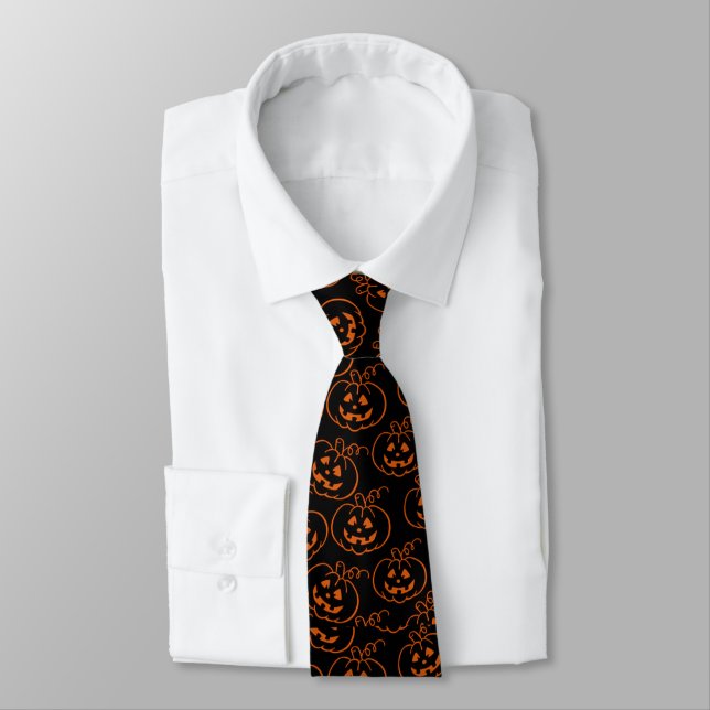 Halloween Pumpkins Jack-O-Lantern Neck Tie Krawatte (Gebunden)