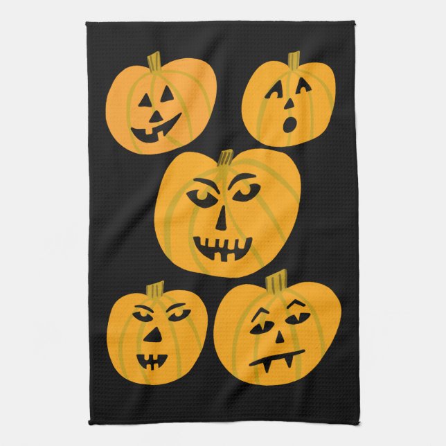 Halloween PUMPKINS Jack-O-Lanterns Geschirrtuch (Vertikal)
