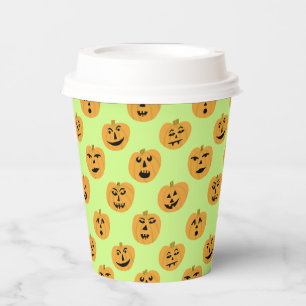Halloween PUMPKINS Jack-O-Lanterns Pappbecher