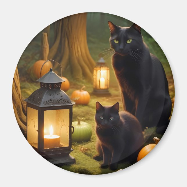 Halloween Pumpkins Katzenjammer Niedlich Spooky Fe Magnet (Vorne)