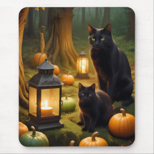 Halloween Pumpkins Katzenjammer Niedlich Spooky Fe Mousepad
